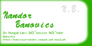 nandor banovics business card